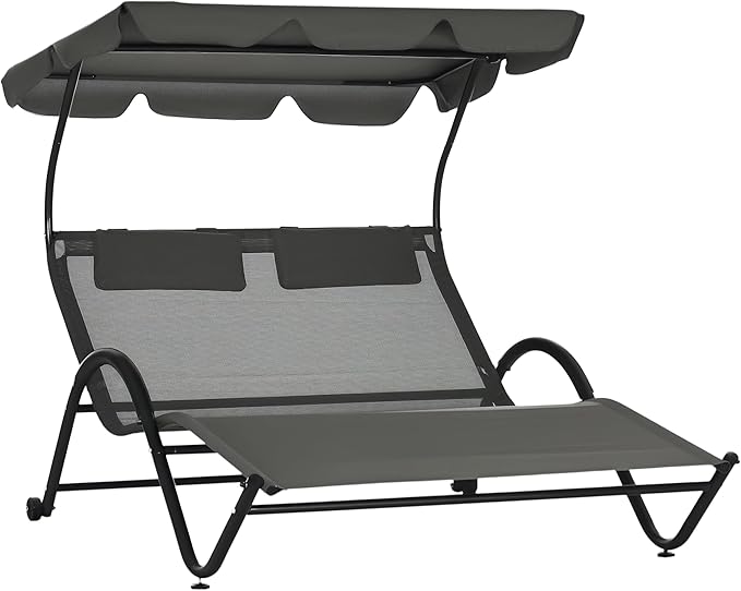 SunLounge Duo 2P™ – מיטת שיזוף זוגית יוקרתית עם גגון וגלגלים