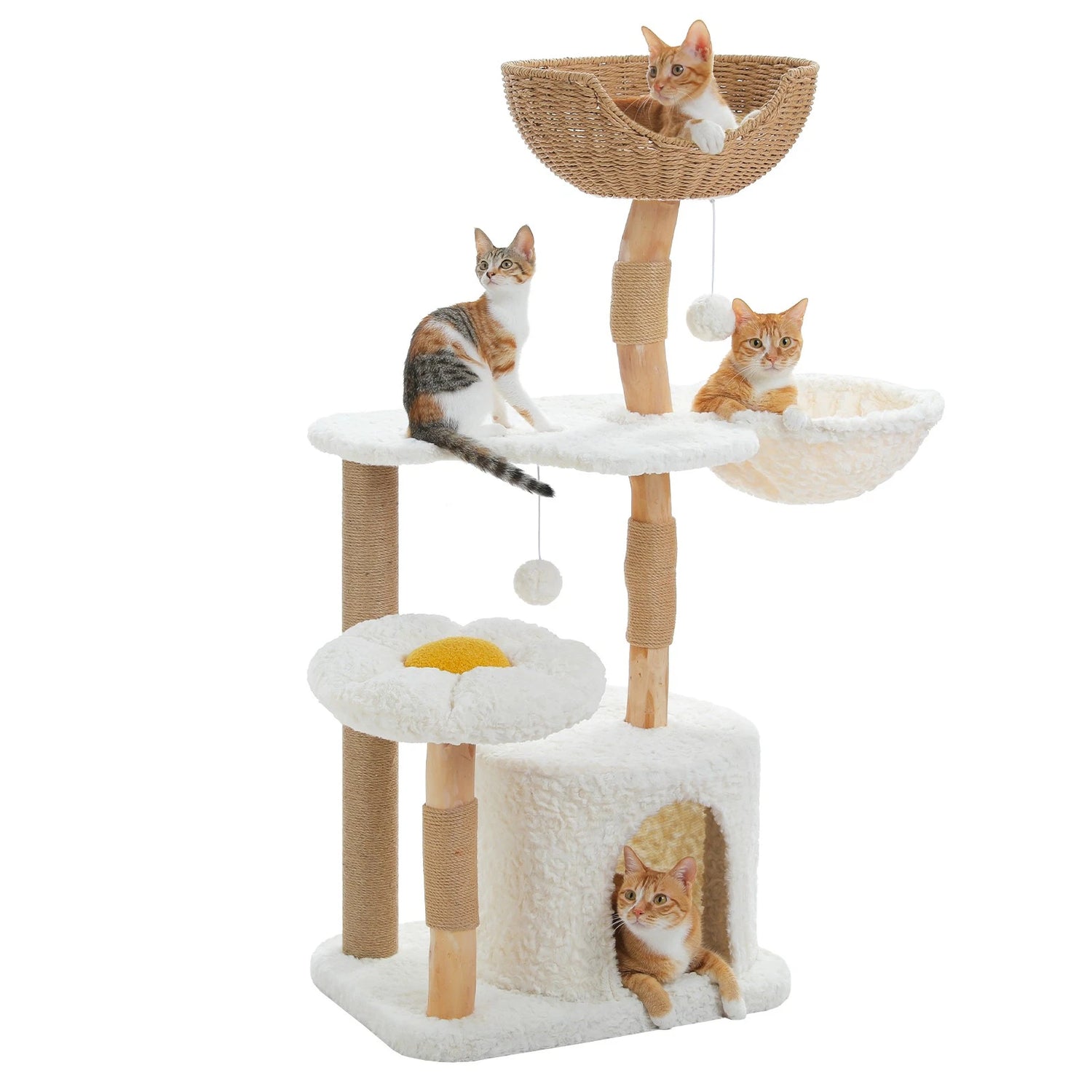 CatKing™ – עץ חתולים גדול עם מתקני גירוד ופלטפורמות קפיצה